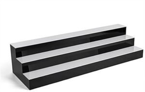 48"w 3-Tier Acrylic Bottle Organizer for Countertop Use, Interior LED Lights - Clear