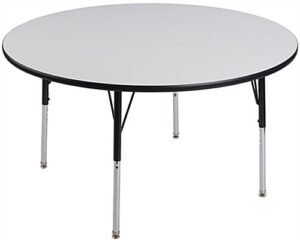 48” Wide Table with 4 Adjustable Legs, Round - Whiteboard