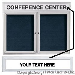 48 x 36-Inch Enclosed Letter Board w/ Letter Set & Custom Header, 2 Doors - Silver