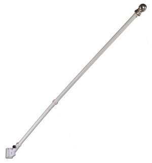 5' Flag Pole with Tilting Bracket - White