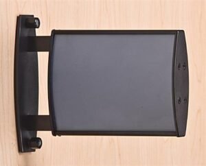 5 x 3.75 Curved Sign Holder for Wall or Ceiling, Double Sided, Snap-out Lens - Black