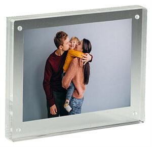 5 x 7 Magnetic Picture Frame for Tabletop, Double Sided Box - Clear Acrylic