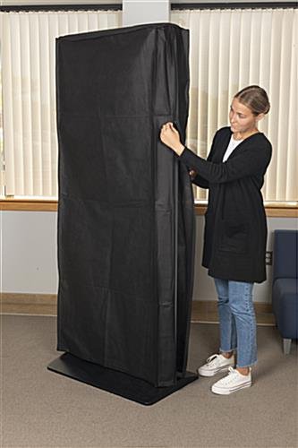55" Floor Standing Polyester Dust Cover w/ Zipper and Pocket - Black - Image 3