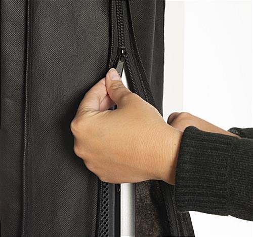 55" Floor Standing Polyester Dust Cover w/ Zipper and Pocket - Black - Image 4