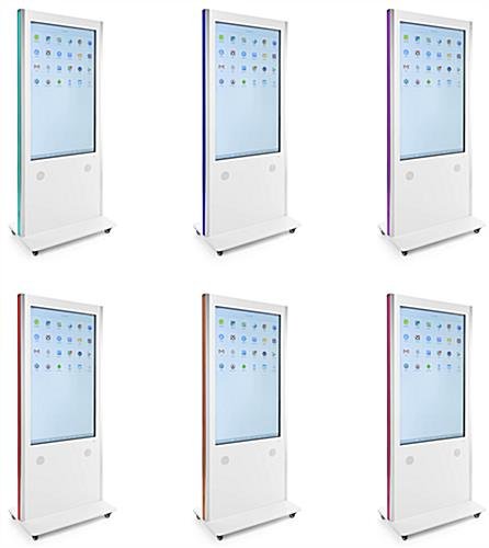 55" Touch Screen Kiosk with LED Edge-Lit Panels, Android 7.1 OS, Wheels - White - Image 5