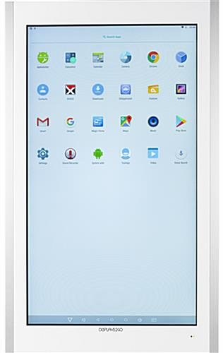 55" Touch Screen Kiosk with LED Edge-Lit Panels, Android 7.1 OS, Wheels - White - Image 6