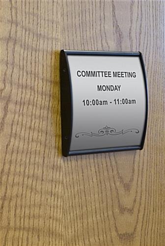 5.5 x 6 Curved Adhesive Wall Sign Holder, Snap-out Lens - Black