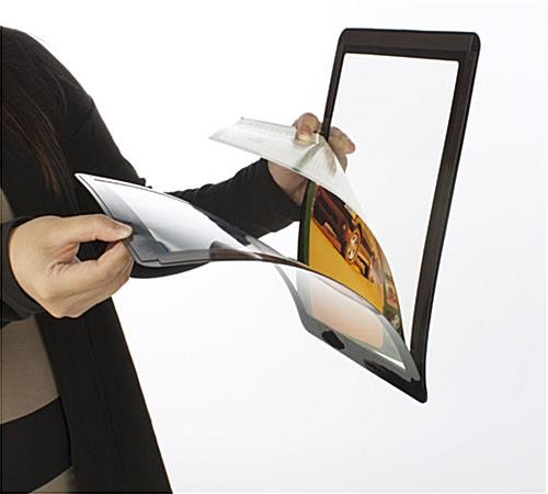 5.5 x 8.5 Window Sign Holder with Magnetic Lens, Adhesive Dots - Black - Image 2