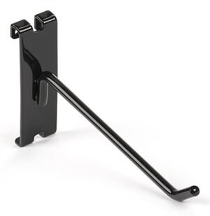 6" Metal Gridwall Peg Hook, Set of 25 - Black