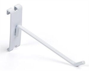 6" Metal Gridwall Peg Hook, Set of 25 - White