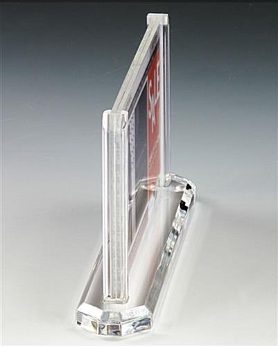 6 x 4 Acrylic Sign Holder for Tabletop Use, Double-sided, Top Insert - Clear - Image 3
