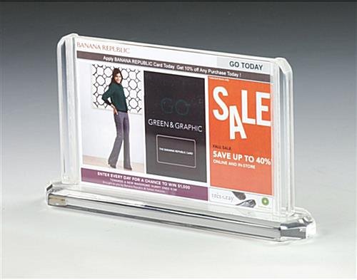 6 x 4 Acrylic Sign Holder for Tabletop Use, Double-sided, Top Insert - Clear - Image 4