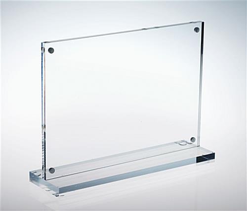 6 x 4 Acrylic Sign Holder with Magnets, Horizontal, T-style - Clear - Image 3
