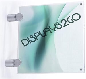 6 x 6 Wall Sign Holder with Acrylic Plates, Silver Standoffs - Clear