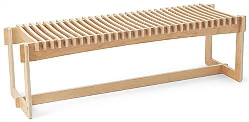 60" w Slatted Bench with Collapsible Design, Eco-Friendly Poplar Wood - Natural - Image 2