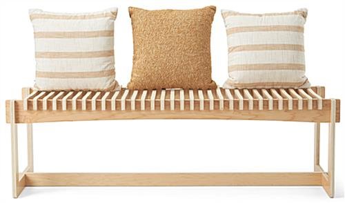 60" w Slatted Bench with Collapsible Design, Eco-Friendly Poplar Wood - Natural - Image 3