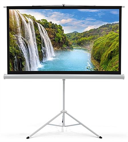 63 x 36 Projector Screen with Tripod Stand, 72-inch Retractable Screen - Black - Image 3
