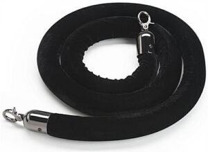 6.5’ Velvet Stanchion Rope with Black Clasps - Black