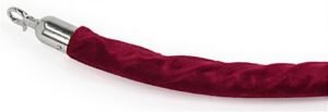 6.5' Velvet Stanchion Rope with Chrome Clasps - Burgundy