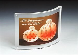 7 x 5 Magnetic Picture Frame for Tabletop, Curved Box - Clear Acrylic