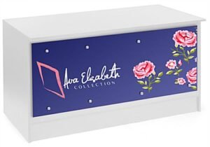 70" White Cash Wrap - Adjustable Storage & UV Printed Graphics - Silver Standoffs