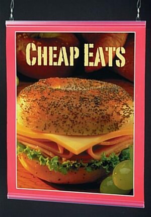 72" Banner Rails, Ceiling Hanging, Plastic - Clear