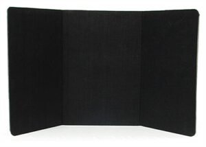 72"w Tabletop Hook & Loop Display Board, 3 Panels, Economy - Black
