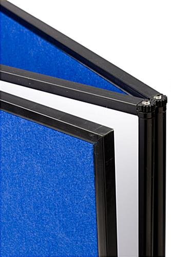 72"w Tabletop Hook & Loop Display & Write-on Board, 3 Panels - Blue & White - Image 3