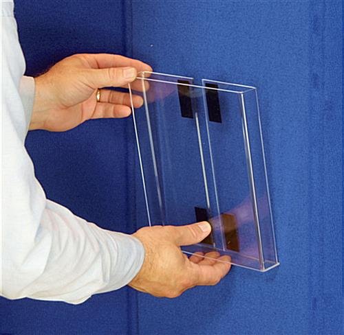 72"w Tabletop Hook & Loop Display & Write-on Board, 3 Panels - Blue & White - Image 4