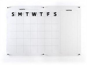 72 x 48 Write-On Board, Wall Mount, Dry Erase, Monthly Calendar, Acrylic – Clear