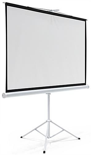 79 x 45 Projector Screen with Tripod Stand, 90-inch Retractable Screen - Black - Image 2