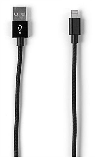 8" Apple Lightning Charging Cables, Pack of 5 - Braided Black Nylon - Image 2