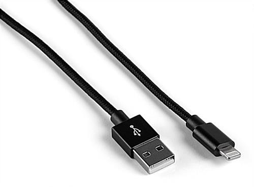 8" Apple Lightning Charging Cables, Pack of 5 - Braided Black Nylon