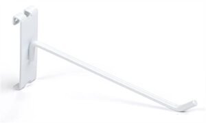 8" Metal Gridwall Peg Hook, Set of 25 - White