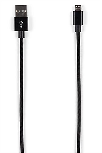8" Micro USB Charging Cables, Pack of 5 - Braided Black Nylon - Image 2