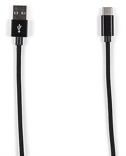 8" Type C Charging Cables, Pack of 5 - Braided Black Nylon - Image 2