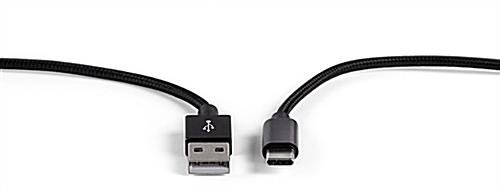 8" Type C Charging Cables, Pack of 5 - Braided Black Nylon - Image 3