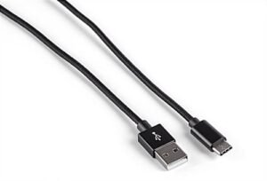 8" Type C Charging Cables, Pack of 5 - Braided Black Nylon