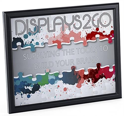 8 x 10 Sign Holder for Wall Mount or Tabletop Use, Snap Open, Aluminum - Black - Image 2