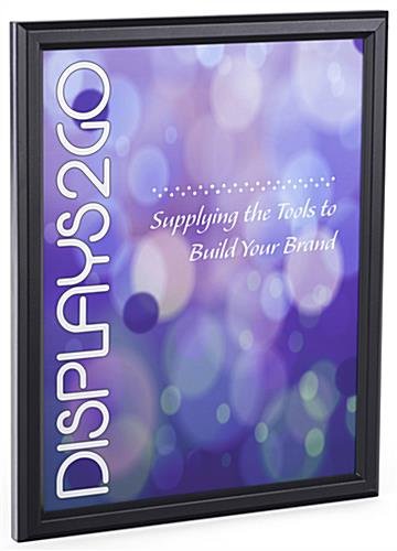 8 x 10 Sign Holder for Wall Mount or Tabletop Use, Snap Open, Aluminum - Black
