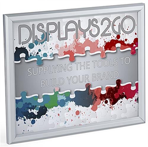 8 x 10 Sign Holder, Wall Mount or Tabletop Use, Hinged Snap Open, Aluminum - Silver - Image 2