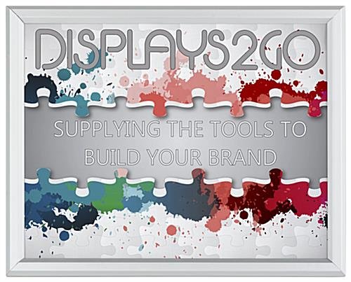 8 x 10 Sign Holder, Wall Mount or Tabletop Use, Hinged Snap Open, Aluminum - Silver - Image 4