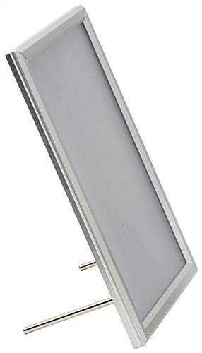 8 x 10 Sign Holder, Wall Mount or Tabletop Use, Hinged Snap Open, Aluminum - Silver - Image 9