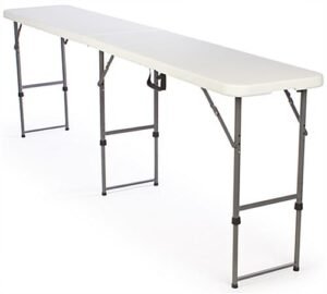 8.5' Folding Table, Height Adjustable - White