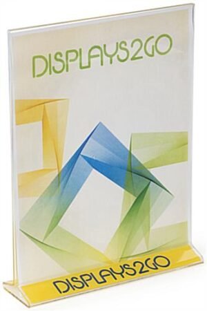 8.5 x 11 Acrylic Sign Holder for Tabletops, Top Insert, Custom UV Graphics - Clear