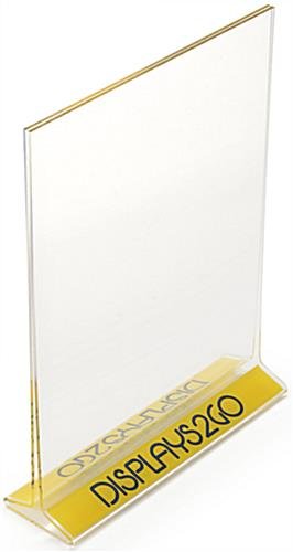 8.5 x 11 Acrylic Sign Holder for Tabletops, Top Insert, Custom UV Graphics - Clear - Image 2