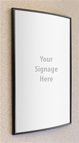 8.5 x 11 Curved Adhesive Wall Sign Holder, Snap-out Lens - Black