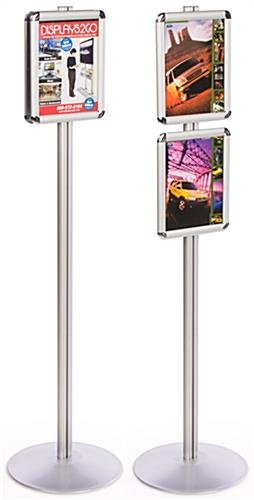 8.5 x 11 Menu Stand for Floor, Snap Open - Silver