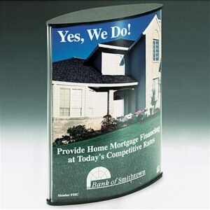 8.5 x 11 Sign Holder for Tabletop, Double-sided, Curved - Black