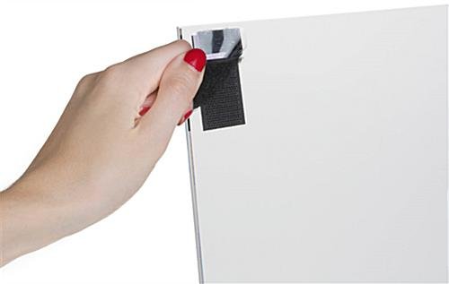 8.5 x 11 Sign Holder with Hook and Loop Fasteners for Display Boards - Clear - Image 3